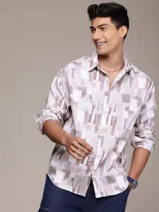 WROGN Oversized Fit Abstract Printed Opaque Casual Shirt