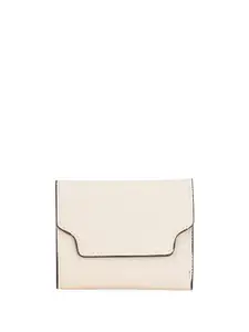 Globus Vegan Leather Textured Button Closure Three Fold Wallet