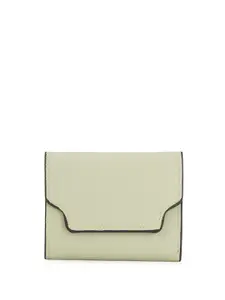 Globus Vegan Leather Textured Button Closure Three Fold Wallet