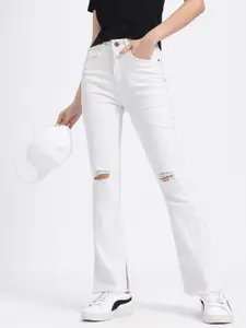 glitchez Women Ripped Slim Bootcut Jeans