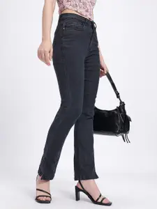 glitchez Women Mid-Rise Stretchable Straight Fit Jeans with Side Slits