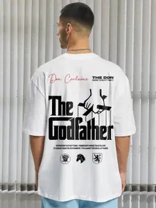 PRONK Men Graphic Printed Round Neck Cotton Oversized T-shirt