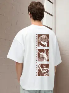 PRONK Men Graphic Printed Round Neck Cotton Oversized T-shirt