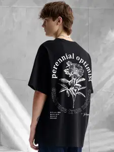 PRONK Men Graphic Printed Round Neck Cotton Oversized T-shirt