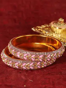 LAVAZZA Set Of 2 CZ & Diamond Stone Studded Bangles