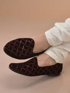 FAUSTO Boys Ethnic Sequined Lightweight Mojaris