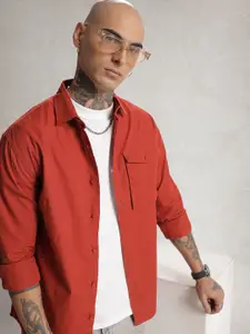 WROGN Oversized Drop-Shoulder Sleeves Pure Cotton Casual Shirt