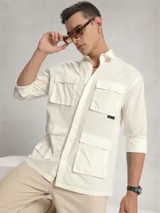 WROGN Oversized Drop-Shoulder Sleeves Pure Cotton Casual Shirt