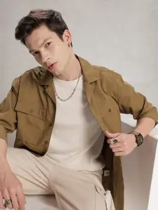 WROGN Pure Cotton Drop-Shoulder Sleeves Oversized Casual Shirt