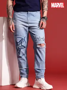 MARVEL STREET Men Buda Fit Mildly Distressed Printed Jeans