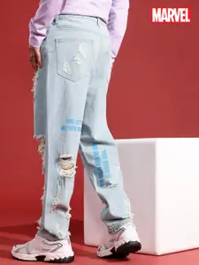 MARVEL STREET Men Straight Fit Highly Distressed Light Fade Pure Cotton Jeans