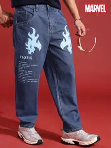 MARVEL STREET Men Straight Fit Light Fade Printed Pure Cotton Jeans