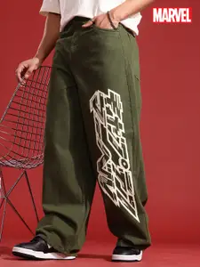 MARVEL STREET Men Wide Leg Printed Pure Cotton Jeans