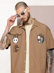 Kook N Keech Oversized Fit Jack Skellington Graphic Printed Pure Cotton Casual Shirt