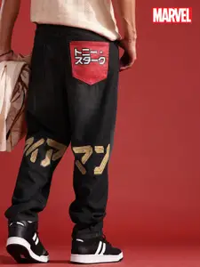 MARVEL STREET Men Pure Cotton Relaxed Fit Low Distress Printed Jeans