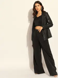 PowerSutra Embellished Long Sleeve Single Breasted Blazer