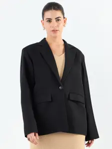 PowerSutra Oversized Fit Single Breasted Notched Lapel Collar Blazer