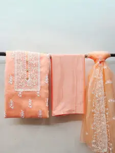 Maroosh Floral Embroidered Organza Unstitched Dress Material