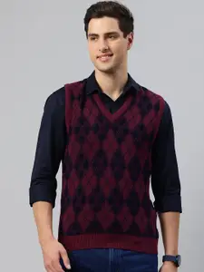 Pierre Carlo Men Argyle Checked Sweater Vest