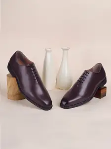 LOUIS STITCH Men Rosewood Formal Wholecut Lace-Up Derby Shoes