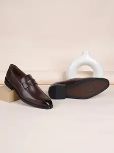 Louis Stitch Men Rosewood Formal Slip-On Moccasin Shoes