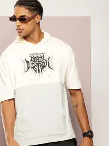 Kook N Keech Colourblocked Hooded Oversized T-shirt