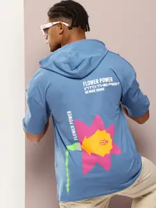 Kook N Keech Men Printed Hooded Drop-Shoulder Sleeves Oversized T-shirt