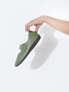 Sherrif Shoes Women Textured Ballerinas Casual Flats