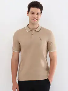 Allen Solly Men Solid Polo Collar Cotton T-shirt