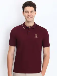 Allen Solly Men Solid Polo Collar Cotton T-shirt