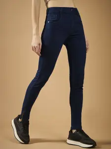 Roadster Women Skinny Fit Mid Rise Zipper Detailing Denim Stretchable Jeans