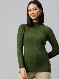 Pierre Carlo High Neck Ribbed Pullover