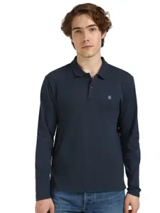 Calvin Klein Jeans Men Solid Polo Collar Cotton T-shirt