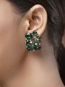 KARATCART Silver-Plated AD Contemporary Studs