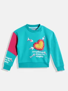 Monte Carlo Kids Girls Typography Printed Sweatshirt