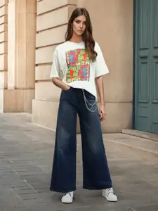 Flying Machine K-Street X High Rise Ultra Wideleg Jeans