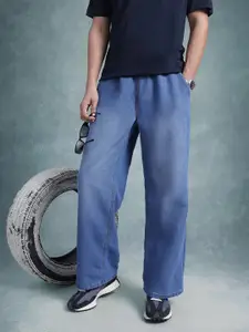 The Roadster Life Co. Men Wide Leg Light Fade Stretchable Jeans