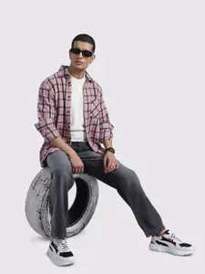 The Roadster Life Co. Men Mid-Rise Pure Cotton Straight Fit Heavy Fade Jeans