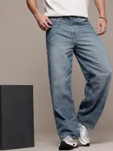 The Roadster Life Co. Men Pure Cotton Wide Leg Heavy Fade Jeans