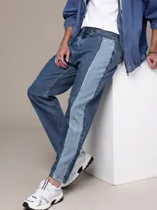 The Roadster Life Co. Men Pure Cotton Colourblocked Paneling Baggy Jeans