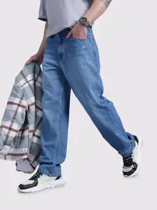 The Roadster Life Co. Men Mid-Rise Pure Cotton Light Fade Straight Fit Jeans