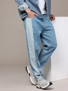 The Roadster Life Co. Men Pure Cotton Colourblocked Paneling Baggy Jeans