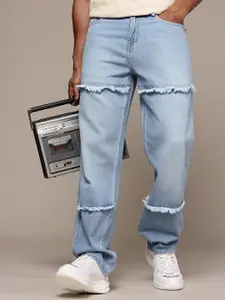 The Roadster Life Co. Men Pure Cotton Straight Fit Light Fade Frayed Jeans