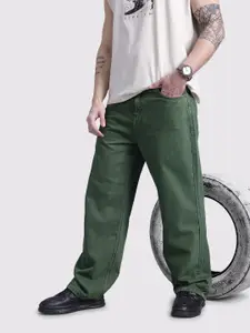 The Roadster Life Co. Men Mid-Rise Pure Cotton Wide Leg Jeans