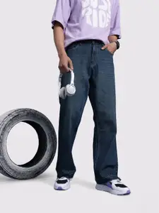 The Roadster Life Co. Men Flared Fit Frayed Pure Cotton Jeans