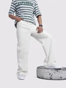 The Roadster Life Co. Men Pure Cotton Wide Leg Jeans