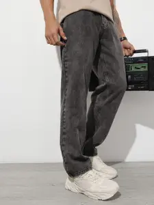 The Roadster Life Co. Men Loose Relaxed Fit Pure Cotton Light Fade Jeans