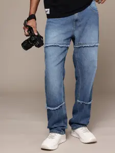 The Roadster Life Co. Men Pure Cotton Straight Fit Light Fade Frayed Jeans