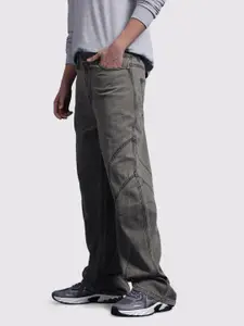 The Roadster Life Co. Men Wide Leg Mid-Rise Pure Cotton Jeans