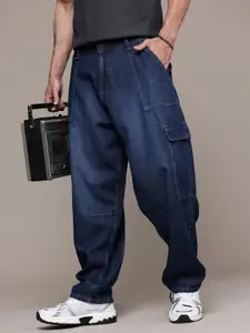 The Roadster Life Co. Men Cargo Baggy Fit Light Fade Pure Cotton Jeans